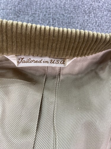 Vintage Stafford Sport Coat 46 XL Beige Cotton Corduroy Designer Premium USA - Picture 11 of 14