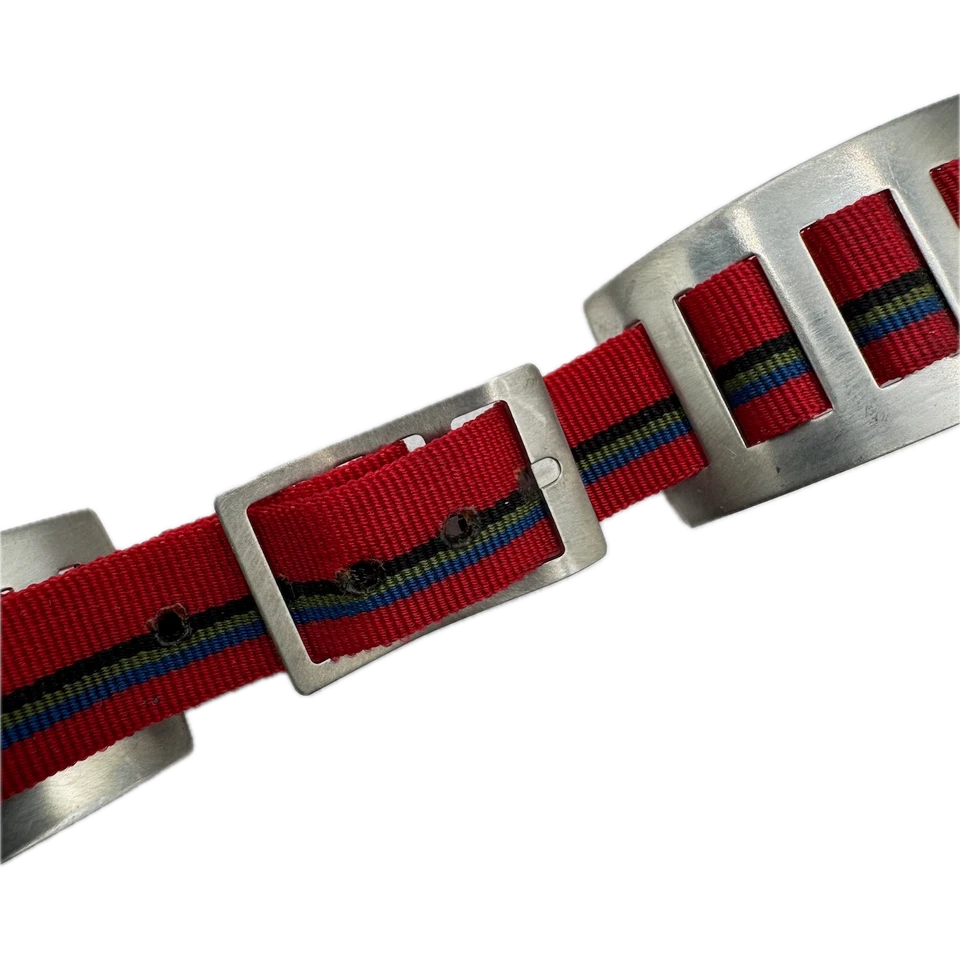 Vintage 17mm JB Champion Men's Wristwatch Band Steel Cuffed USA Red Band - Изображение 3 из 4