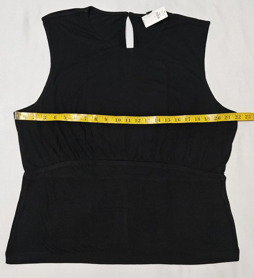 Blusa Banana Republic Mujer Talla XL Negra Acanalada Cintura Empireada 100% Viscosa  Foto 3 de 4