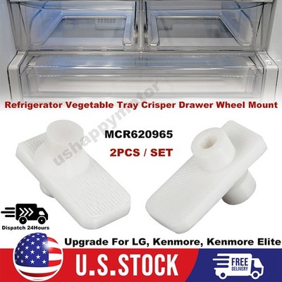 For LG Refrigerator Vegetable Tray Crisper Drawer Wheel Mount MCR620965 2PCS L+R
