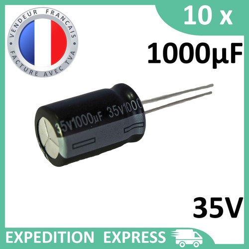 Condensateur électrolytique Chimique 1000µF 10v Radial 105 - Foto 8