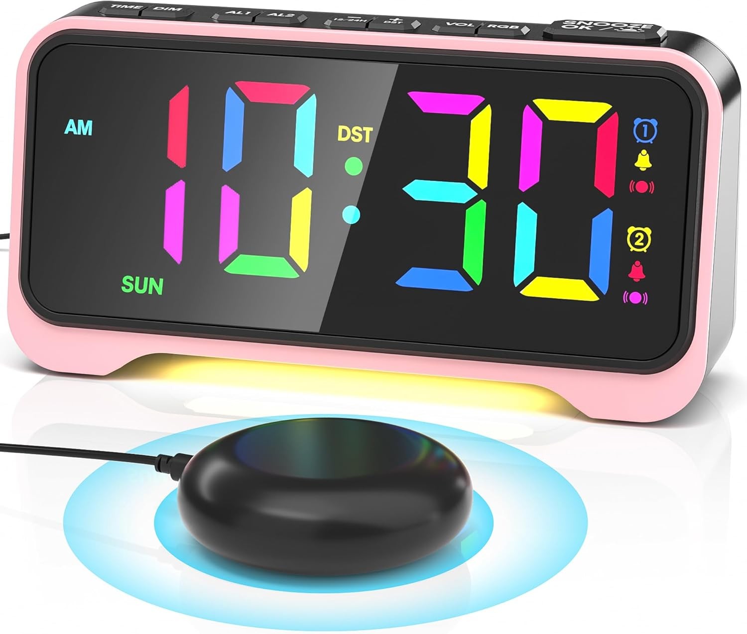 For Heavy Sleepers Adults, Bed Shaker Pink With