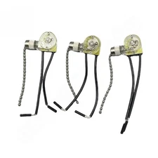 3 Pack Ceiling Fan Switch Zing Ear ZE-109 Two-Wire Light Switch Wall Lights Pul