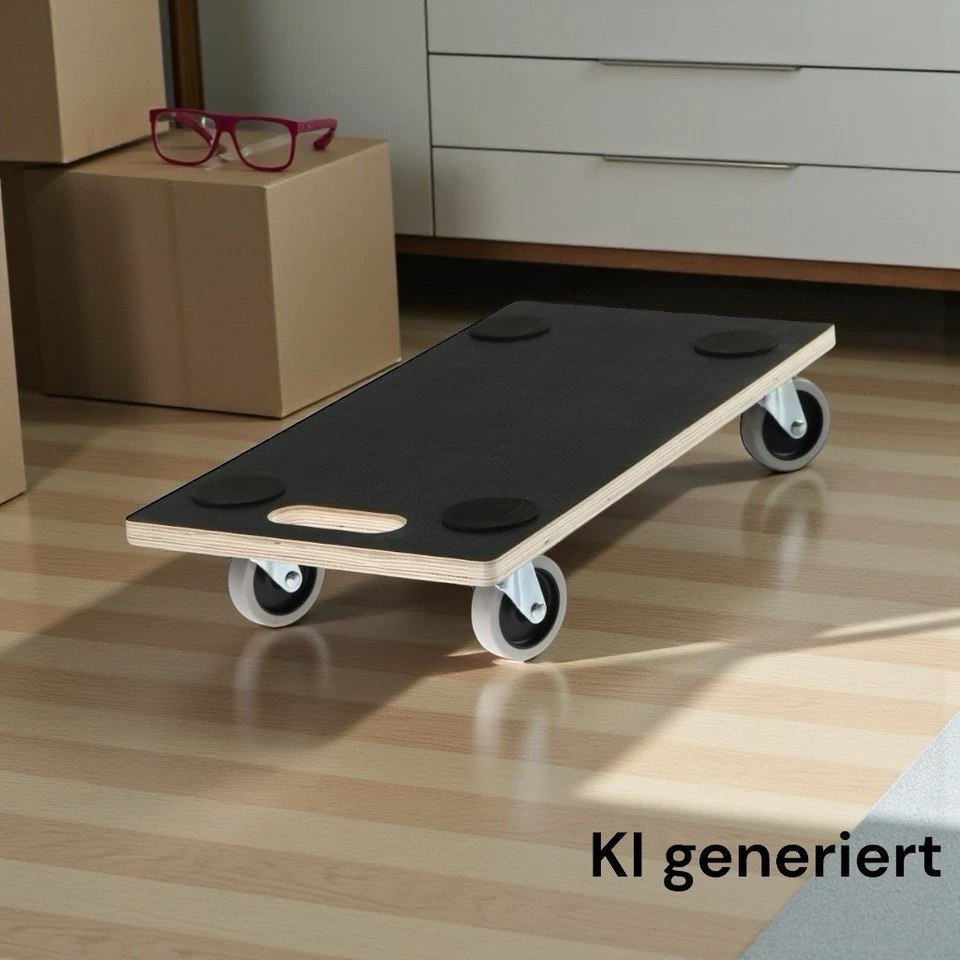 Möbelroller Rollbrett Transportroller TPR Rollen Siebdruckplatte 200 kg  2Stück - Bild 2 von 4