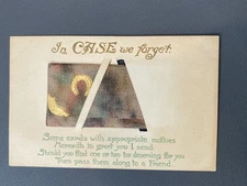 Case or Wallet Novelty Add On Little Mottoes Inside Case c1910 Postcard