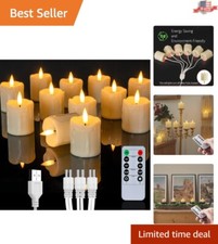 Rechargeable Flameless Candles with Timer Remote - LED Tea Lights - 12 Pack