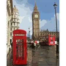 Paint By Numbers Adults kids London Big Ben Land DIY Painting Kit 40x50CM Canvas