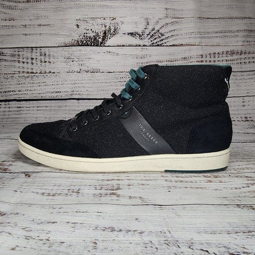 Ted Baker London Miykal Men Sz 13 High Top Sneaker Chukka Boot Shoes Black Green - Picture 14 of 22