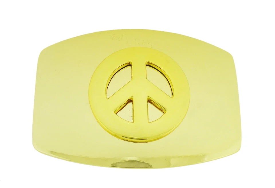 Signo de la Paz Cinturón Hebilla Símbolo Paloma Paz-Amante-Guardián Metal Dorado Nuevo Hombres Mujeres Foto 3 de 4