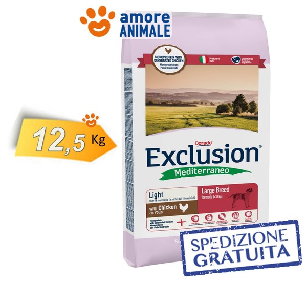 Exclusion Hund Mediterranean Adult Large Breed Light Mit Huhn 12,5 KG > FüR-image