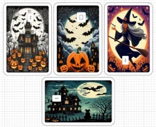 Halloween Horror ATM Debit Credit Card Skin Sticker Witch Black Cat Pumpkin Bat