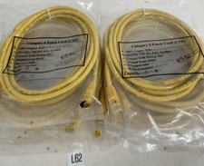 Lot of 10 Category 6 Patch Cord UTP 7' Yellow New Sealed Fast Shipping