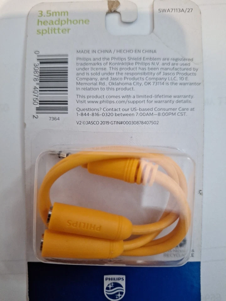 Philips 3.5mm Headphone Splitter Orange  - Image 4 of 4
