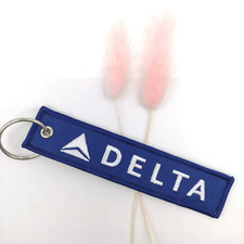 STUNNING DELTA AIRLINES EMBROIDERED TAG KEYCHAIN/KEY RING...NOT EASILY FOUND