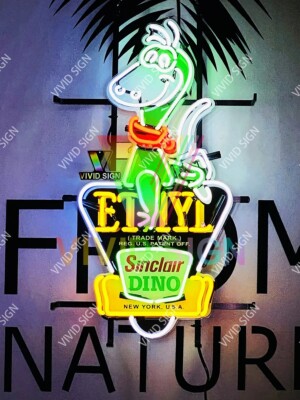 24''x20'' Sinclair Dino Dinosaur Oil Gas Neon Sign Light Lamp HD Vivid Printing JY