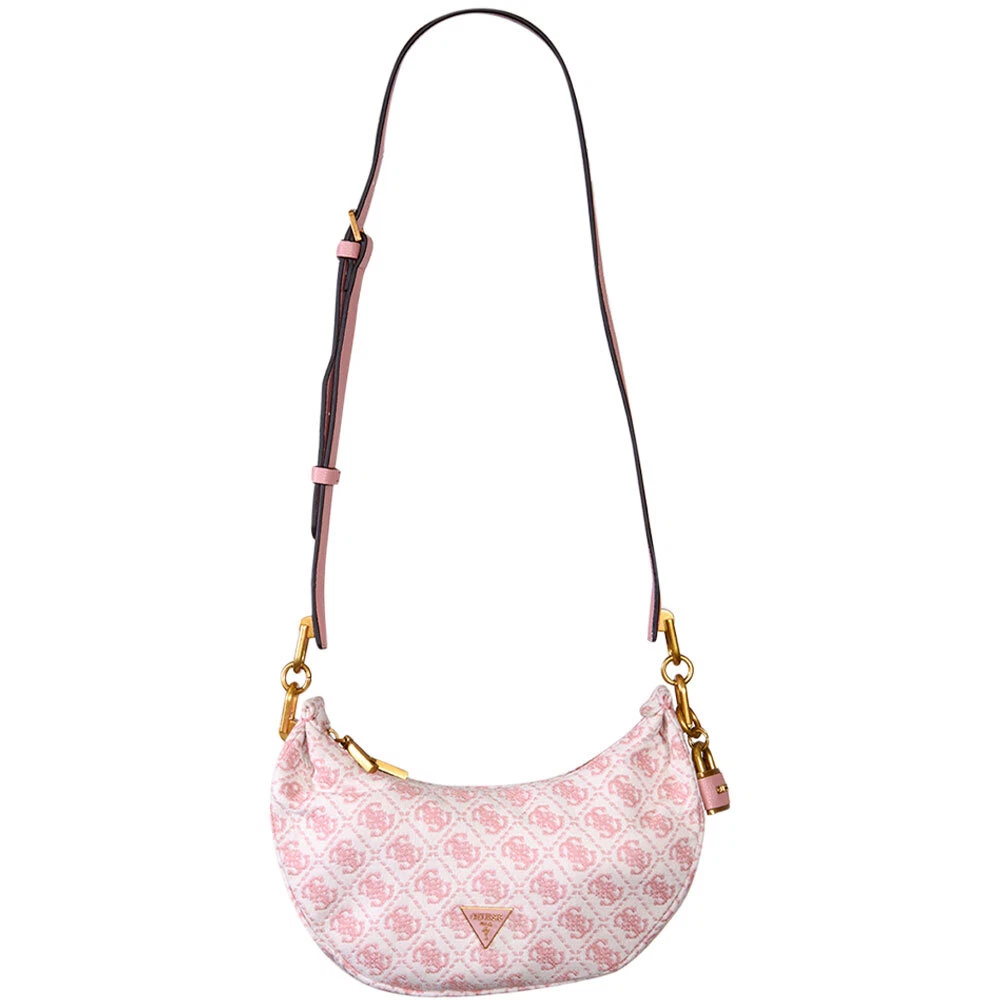 Guess Shemara Mini Hobo Handbags Salmon Logo : One Size