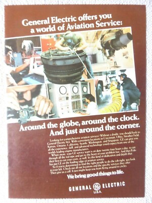 4/1983 PUB GENERAL ELECTRIC AIRCRAFT ENGINE AVIATION SERVICE ORIGINAL ANZEIGE