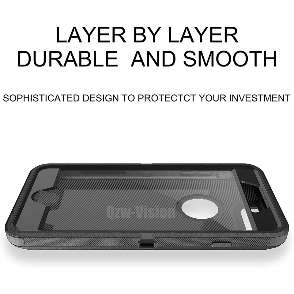 Funda resistente a prueba de golpes con clip para cinturón y protector de pantalla para iPhone 7 8 Plus Foto 4 de 4