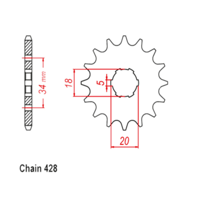 428 17T Front Sprocket For Honda CD175 CB175 XLR250 C90 EZ 90