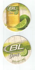 Lot Of 5 Bud Light Lime beer coasters 2008 By Anheuser Busch of MO. #4508