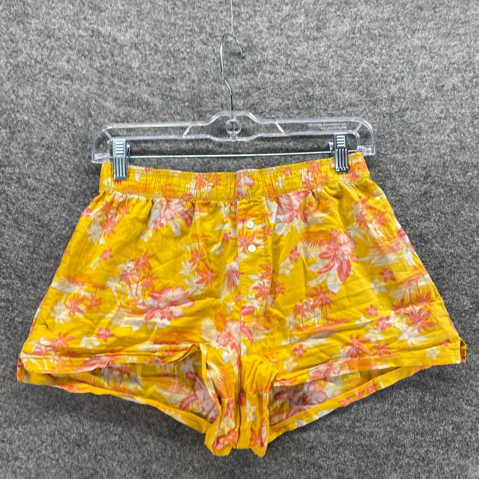 Розовые шорты для сна женские XS оранжевые с цветочным рисунком эластичные на талии повседневные - Изображение 3 из 4