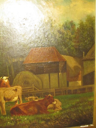 19th c Antique S. North Signed Landscape Painting Cows in Pasture - Picture 6 of 12