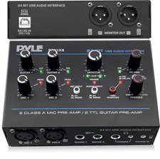 Pyle Compact 2 Channel USB Audio Interface w/...