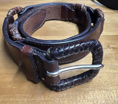 Fossil vintage leather braided belt 1990 main image 3