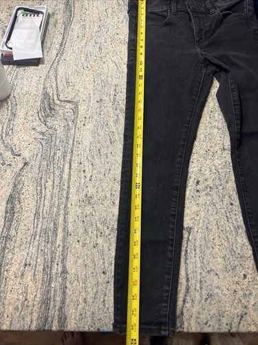 Size-8 American Eagle Women Real Old Jeans Short Distressed Jeans Black - Picture 10 of 17