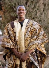 Hausa Boubou Men's Top Gold Nigeria