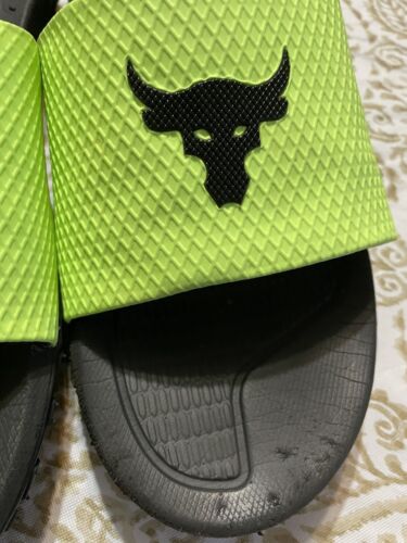 Men’s The Rock Under Armour Slides Michelin Neon Yellow Shoes Size 13 - Picture 2 of 7
