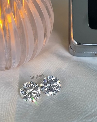 AAA++ 2 Ct Colore Bianco Diamante Taglio Tondo Naturale Grado D 2 Pezzi VVS1 +Omaggio - Foto 3 di 4