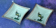 Pair of Antique Japanese Square Bowls with Birds  6 ½” x 5 ½”, 1  (BI#MK/200914)
