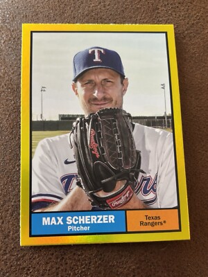 Max Scherzer 2024 Topps Archives Yellow Foil Parallel - #30 Texas Rangers