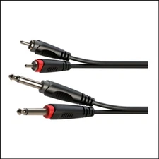 Professional Dual 1/4 Inch Mono Male To Dual RCA Audio Cable 2M (6.56FT) 