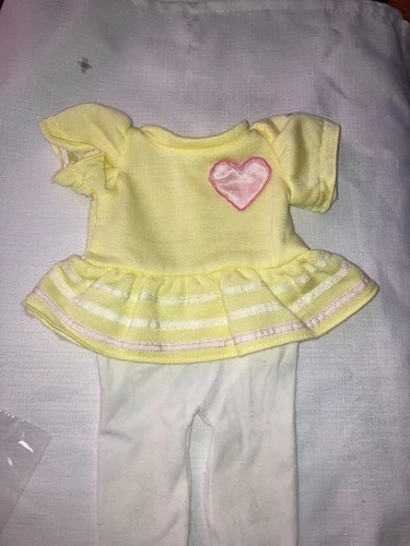 Vintage Cabbage Patch Kids/Doll Clothes Yellow heart Dress & Tights  (616)