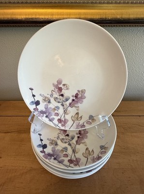 Dunelm Set Of 6 Dessert Plates Lavender Floral Hydrangea 