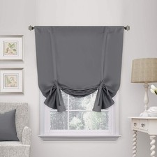 Blackout Curtain for Windows - Tie Up Curtains and Valances Set Roman Balloon