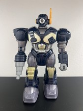 Hap P Kid Robot Blue Gold Walks Lights Up 7"
