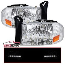 Headlights Fits 1997-2004 Dodge Dakota 1998-2003 Durango Led Strip Headlamps Headlights Fits 1997-2004 Dodge Dakota 1998-2003 Durango Led Strip Headlamps