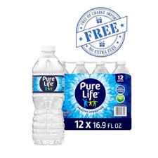 Pure Life Purified Water Bottles, 12 Pack - Bottled Water Enhanced - 16.9 Fl oz