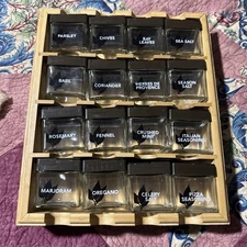 Kamenstein Wooden Spice Rack Organizer 16 Glass Jars Martha Stewart