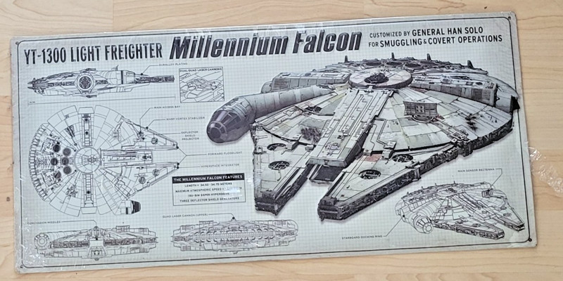 Disney Star Wars Millennium Falcon 3D Metal Sign Wall Decor 21” X 10”