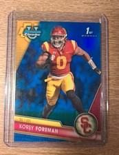 2023 Bowman University Chrome - Korey Foreman #190 Blue Refractor /199 (RC)