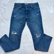 Abercrombie  Fitch Women's Super Skinny Jeans 32x30 Distressed Knees Button Fly