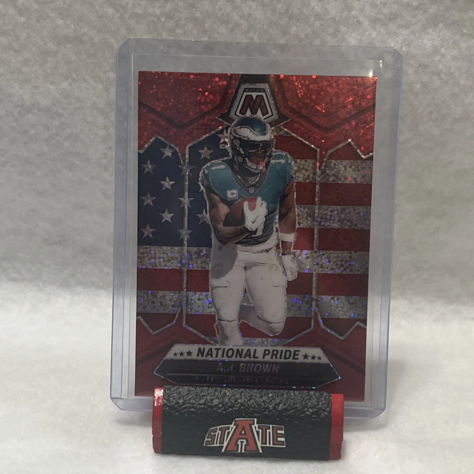 2024 Panini Mosaic National Pride A.J. Brown #265 SSP Red Sparkle Prizm Eagles