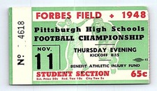 High School Football Championship Pittsburgh 1948 Forbes Field Ticket