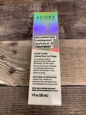 NEW ACURE Resurfacing Overnight Glycolic Treatment 1 Oz Vegan FREE SHIPPING