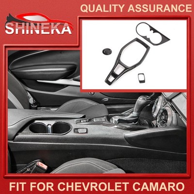 Gear Shift/Cup Holder/Cigar Lighter Cover Trim Kit for Camaro 2017+ Carbon fiber
