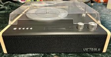 Victrola Eastwood Bluetooth Record Player Turntable, Black/Beige